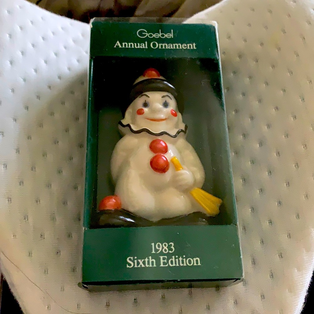Vintage 1983 Goebel Christmas Tree Ornament - Clown Figure with Original box